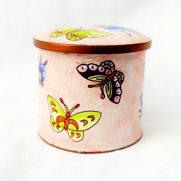 Vintage Empress Arts Enamel Hand-painted Lidded Box - Picture 5 of 6